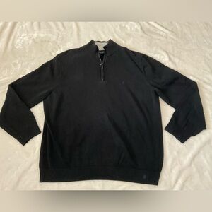 Nautica Men's Classic Black 1/4 Zip-Up Sweater 2XLT